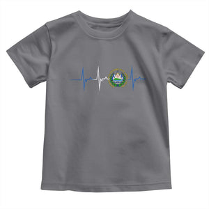 El Salvador Toddler T Shirt Vintage Salvadoran Flag Heartbeat Independence Day TS10 Charcoal Print Your Wear