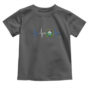 El Salvador Toddler T Shirt Vintage Salvadoran Flag Heartbeat Independence Day TS10 Dark Heather Print Your Wear
