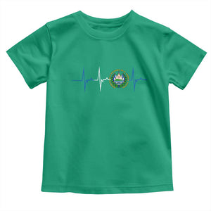 El Salvador Toddler T Shirt Vintage Salvadoran Flag Heartbeat Independence Day TS10 Irish Green Print Your Wear