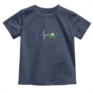 El Salvador Toddler T Shirt Vintage Salvadoran Flag Heartbeat Independence Day TS10 Navy Print Your Wear