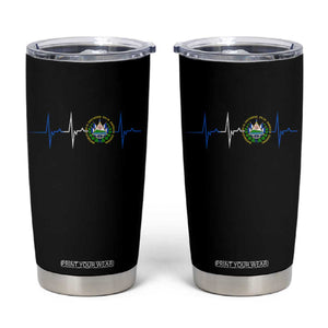 El Salvador Tumbler Cup Vintage Salvadoran Flag Heartbeat Independence Day TS10 Black Print Your Wear