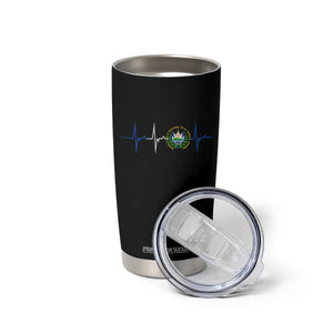 El Salvador Tumbler Cup Vintage Salvadoran Flag Heartbeat Independence Day TS10 Print Your Wear