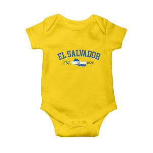 Vintage El Salvador Map Baby Onesie Salvadoran Independence Day Jersey Letters TS10 Daisy Print Your Wear