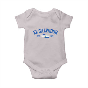 Vintage El Salvador Map Baby Onesie Salvadoran Independence Day Jersey Letters TS10 Ice Gray Print Your Wear
