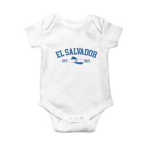 Vintage El Salvador Map Baby Onesie Salvadoran Independence Day Jersey Letters TS10 White Print Your Wear