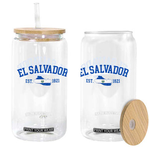 Vintage El Salvador Map Glass Can Salvadoran Independence Day Jersey Letters TS10 Print Your Wear