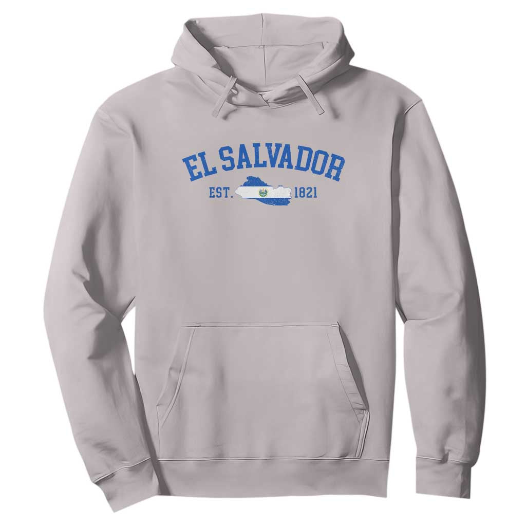 Vintage El Salvador Map Hoodie Salvadoran Independence Day Jersey Letters TS10 Ice Gray Print Your Wear