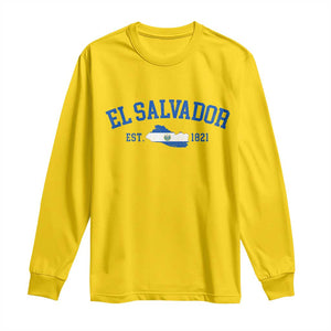 Vintage El Salvador Map Long Sleeve Shirt Salvadoran Independence Day Jersey Letters TS10 Daisy Print Your Wear
