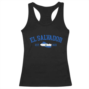 Vintage El Salvador Map Racerback Tank Top Salvadoran Independence Day Jersey Letters TS10 Black Print Your Wear