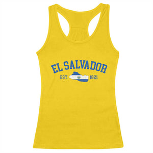 Vintage El Salvador Map Racerback Tank Top Salvadoran Independence Day Jersey Letters TS10 Daisy Print Your Wear