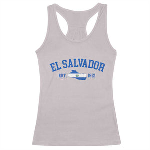 Vintage El Salvador Map Racerback Tank Top Salvadoran Independence Day Jersey Letters TS10 Ice Gray Print Your Wear