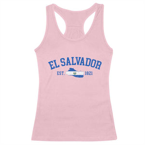 Vintage El Salvador Map Racerback Tank Top Salvadoran Independence Day Jersey Letters TS10 Light Pink Print Your Wear