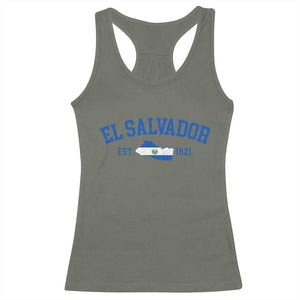 Vintage El Salvador Map Racerback Tank Top Salvadoran Independence Day Jersey Letters TS10 Military Green Print Your Wear