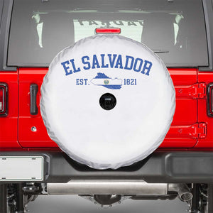 Vintage El Salvador Map Spare Tire Cover Salvadoran Independence Day Jersey Letters TS10 White Print Your Wear