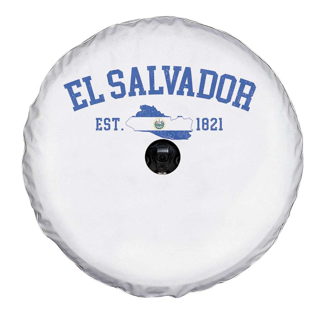 Vintage El Salvador Map Spare Tire Cover Salvadoran Independence Day Jersey Letters TS10 Print Your Wear