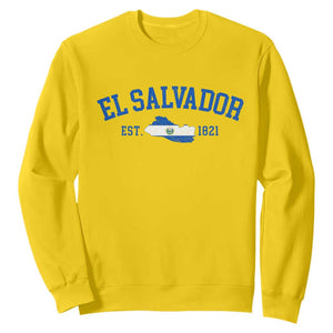 Vintage El Salvador Map Sweatshirt Salvadoran Independence Day Jersey Letters TS10 Daisy Print Your Wear