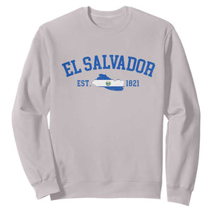 Vintage El Salvador Map Sweatshirt Salvadoran Independence Day Jersey Letters TS10 Ice Gray Print Your Wear