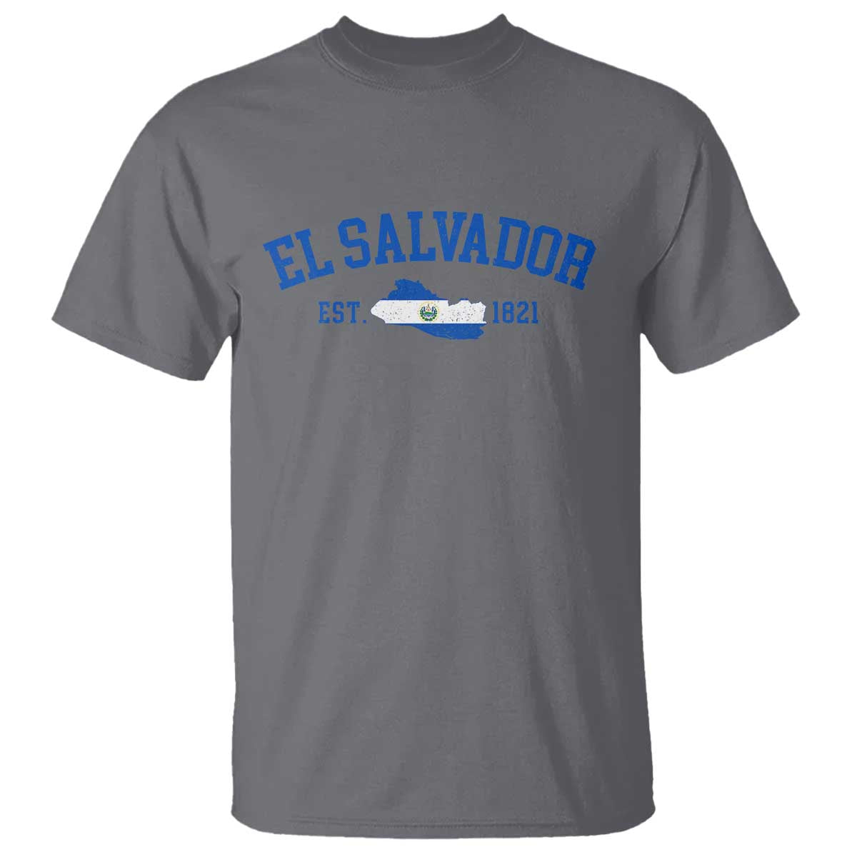 Vintage El Salvador Map T Shirt Salvadoran Independence Day Jersey Letters TS10 Charcoal Print Your Wear