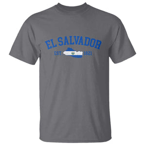 Vintage El Salvador Map T Shirt Salvadoran Independence Day Jersey Letters TS10 Charcoal Print Your Wear