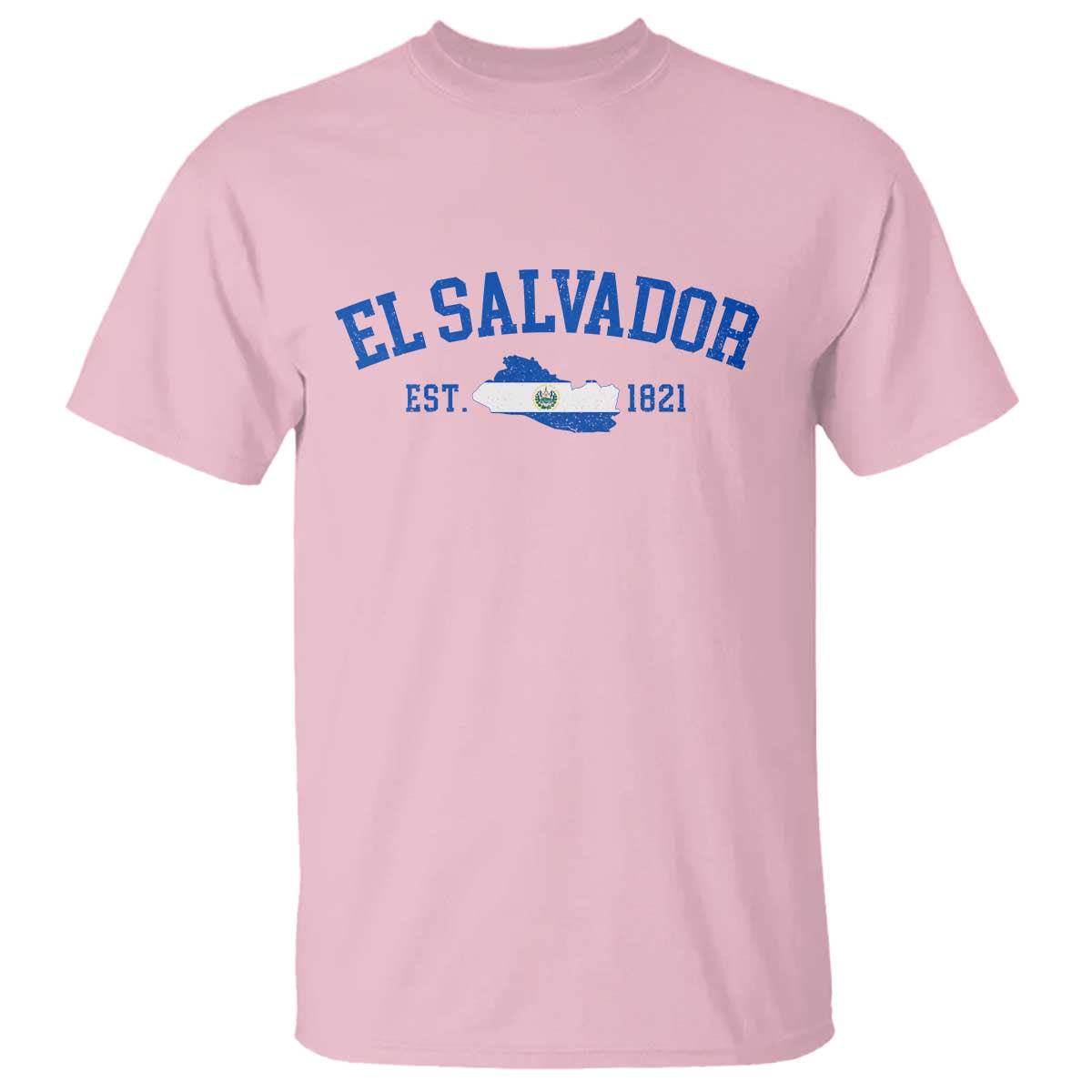 Vintage El Salvador Map T Shirt Salvadoran Independence Day Jersey Letters TS10 Light Pink Print Your Wear