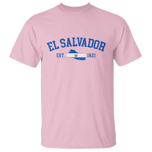 Vintage El Salvador Map T Shirt Salvadoran Independence Day Jersey Letters TS10 Light Pink Print Your Wear