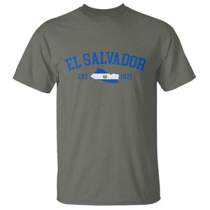 Vintage El Salvador Map T Shirt Salvadoran Independence Day Jersey Letters TS10 Military Green Print Your Wear