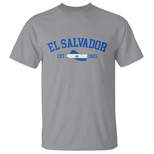 Vintage El Salvador Map T Shirt Salvadoran Independence Day Jersey Letters TS10 Sport Gray Print Your Wear