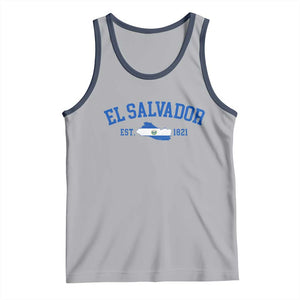 Vintage El Salvador Map Tank Top Salvadoran Independence Day Jersey Letters TS10 Athletic Heather Navy Print Your Wear