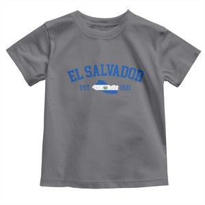 Vintage El Salvador Map Toddler T Shirt Salvadoran Independence Day Jersey Letters TS10 Charcoal Print Your Wear