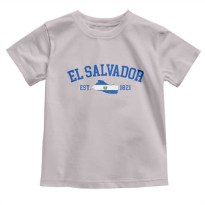 Vintage El Salvador Map Toddler T Shirt Salvadoran Independence Day Jersey Letters TS10 Ice Gray Print Your Wear