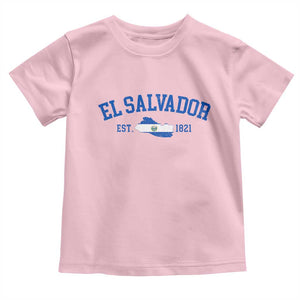 Vintage El Salvador Map Toddler T Shirt Salvadoran Independence Day Jersey Letters TS10 Light Pink Print Your Wear