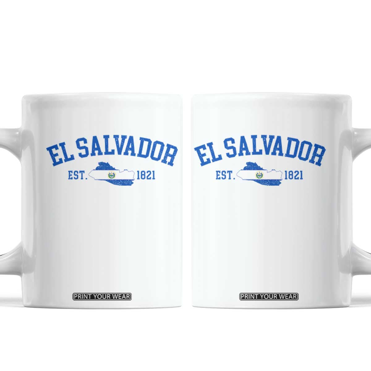 Vintage El Salvador Map Coffee Mug Salvadoran Independence Day Jersey Letters TS10 White Print Your Wear