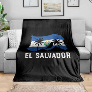 El Salvador Flag Throw Blanket Salvadoran Pride Torogoz Bird Palm Tree Volcano TS10 Print Your Wear