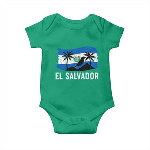 El Salvador Flag Baby Onesie Salvadoran Pride Torogoz Bird Palm Tree Volcano TS10 Irish Green Print Your Wear