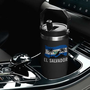 El Salvador Flag Flip Straw Tumbler Salvadoran Pride Torogoz Bird Palm Tree Volcano TS10 Print Your Wear