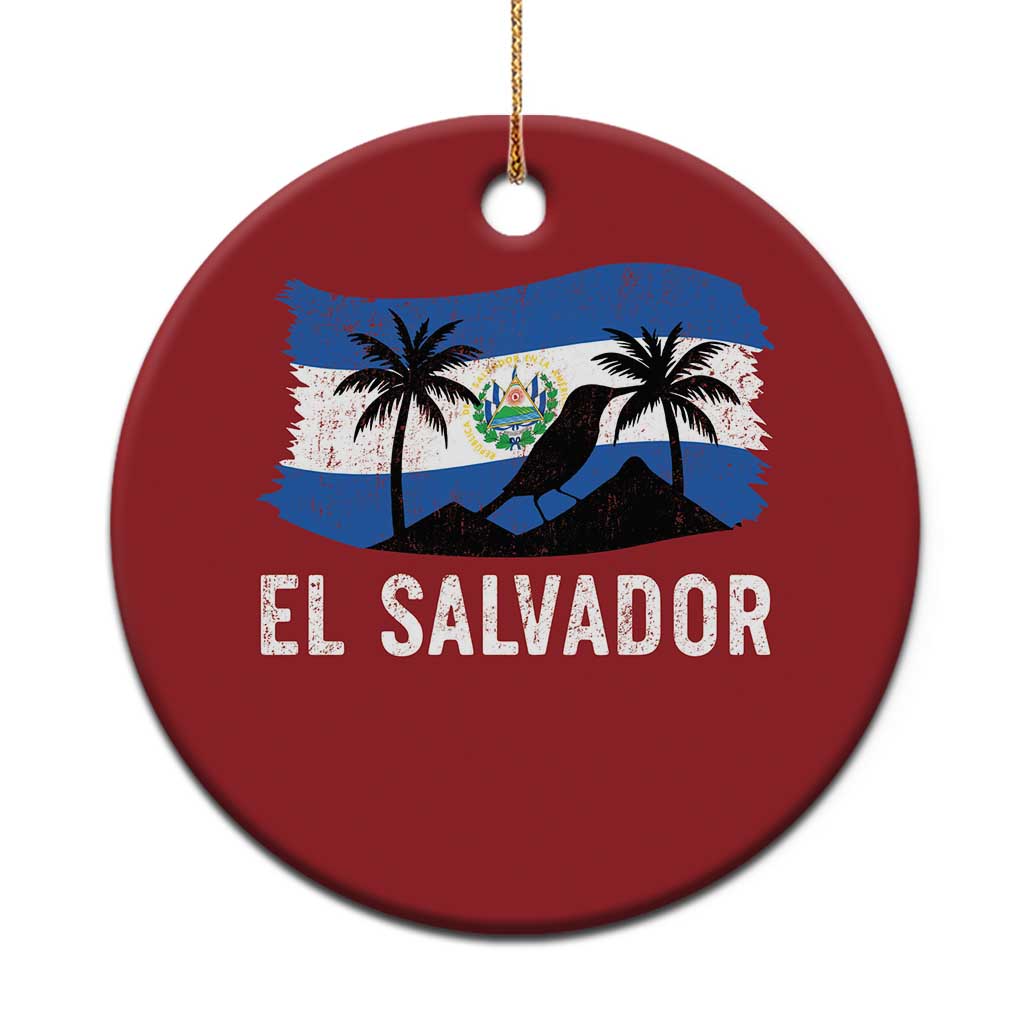 El Salvador Flag Christmas Ornament Salvadoran Pride Torogoz Bird Palm Tree Volcano TS10 Print Your Wear