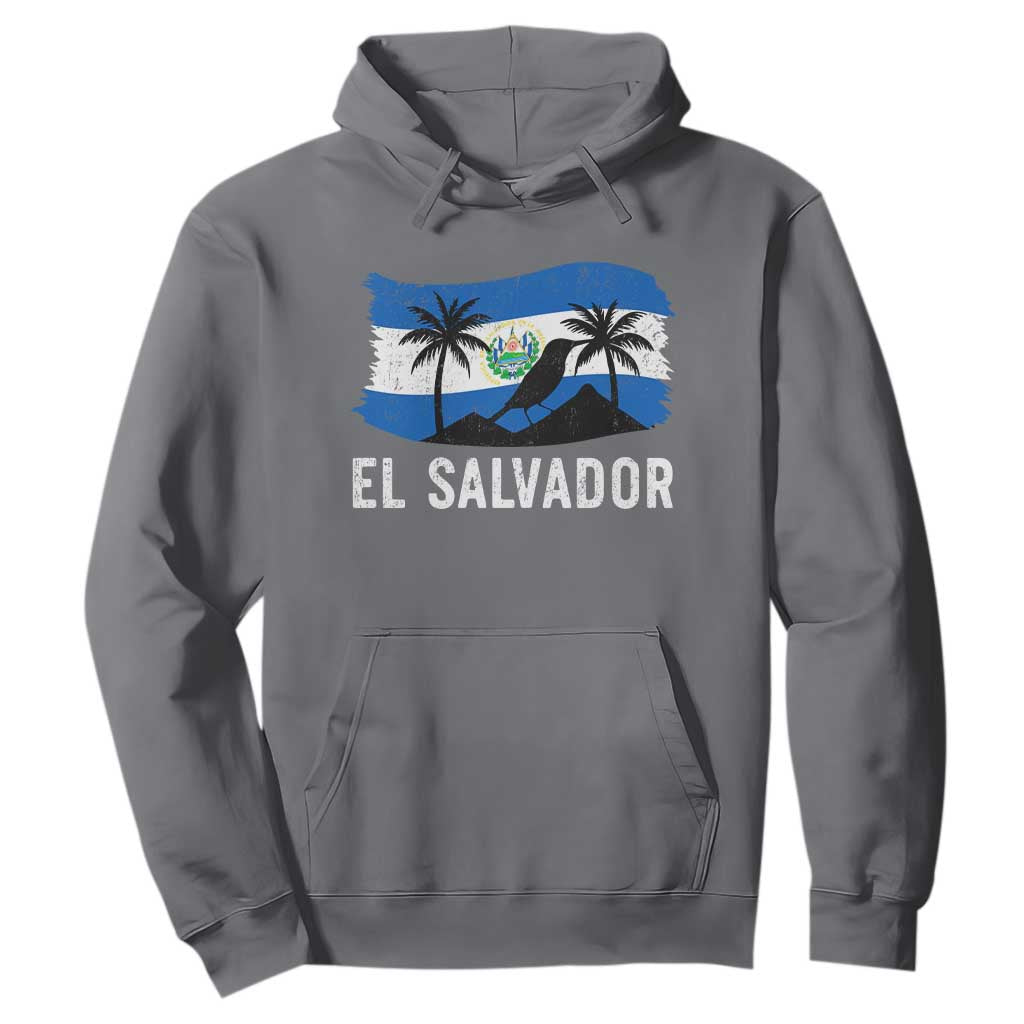 El Salvador Flag Hoodie Salvadoran Pride Torogoz Bird Palm Tree Volcano TS10 Charcoal Print Your Wear