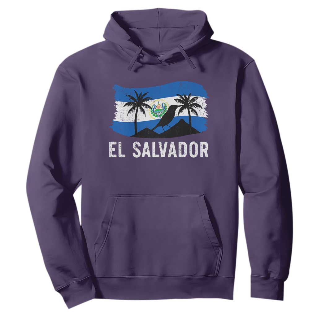 El Salvador Flag Hoodie Salvadoran Pride Torogoz Bird Palm Tree Volcano TS10 Purple Print Your Wear