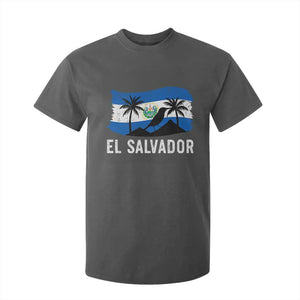 El Salvador Flag T Shirt For Kid Salvadoran Pride Torogoz Bird Palm Tree Volcano TS10 Dark Heather Print Your Wear