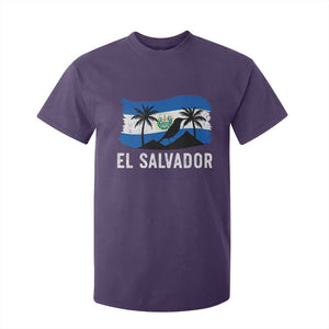 El Salvador Flag T Shirt For Kid Salvadoran Pride Torogoz Bird Palm Tree Volcano TS10 Purple Print Your Wear