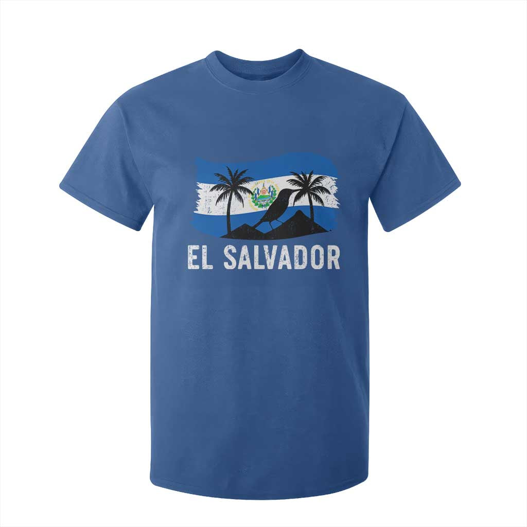 El Salvador Flag T Shirt For Kid Salvadoran Pride Torogoz Bird Palm Tree Volcano TS10 Royal Blue Print Your Wear