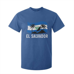 El Salvador Flag T Shirt For Kid Salvadoran Pride Torogoz Bird Palm Tree Volcano TS10 Royal Blue Print Your Wear