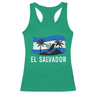 El Salvador Flag Racerback Tank Top Salvadoran Pride Torogoz Bird Palm Tree Volcano TS10 Irish Green Print Your Wear