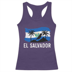 El Salvador Flag Racerback Tank Top Salvadoran Pride Torogoz Bird Palm Tree Volcano TS10 Purple Print Your Wear