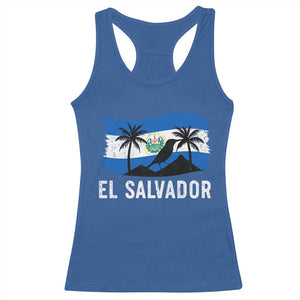El Salvador Flag Racerback Tank Top Salvadoran Pride Torogoz Bird Palm Tree Volcano TS10 Royal Blue Print Your Wear
