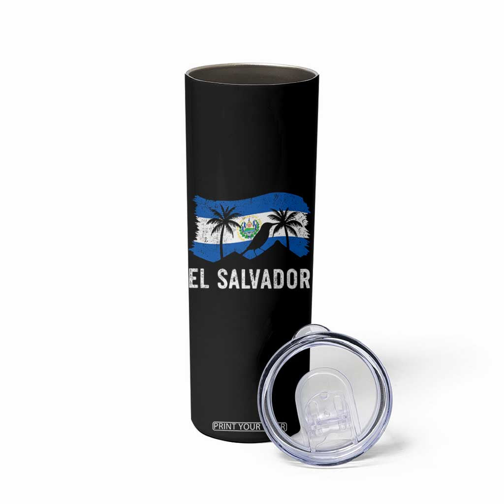 El Salvador Flag Skinny Tumbler Salvadoran Pride Torogoz Bird Palm Tree Volcano TS10 Print Your Wear