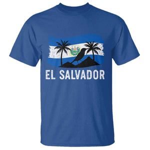 El Salvador Flag T Shirt Salvadoran Pride Torogoz Bird Palm Tree Volcano TS10 Royal Blue Print Your Wear