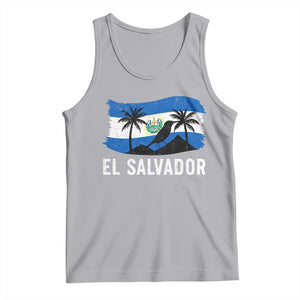 El Salvador Flag Tank Top Salvadoran Pride Torogoz Bird Palm Tree Volcano TS10 Athletic Heather Print Your Wear