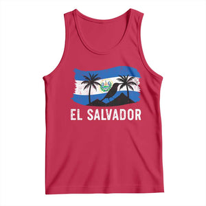 El Salvador Flag Tank Top Salvadoran Pride Torogoz Bird Palm Tree Volcano TS10 Red Print Your Wear