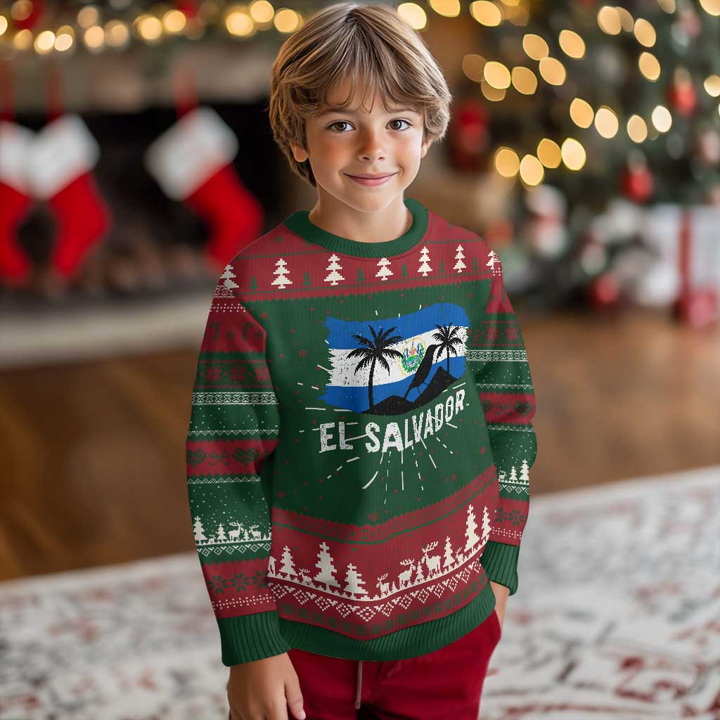 El Salvador Flag Knit Sweatshirt Salvadoran Pride Torogoz Bird Palm Tree Volcano TS10 Christmas Print Your Wear